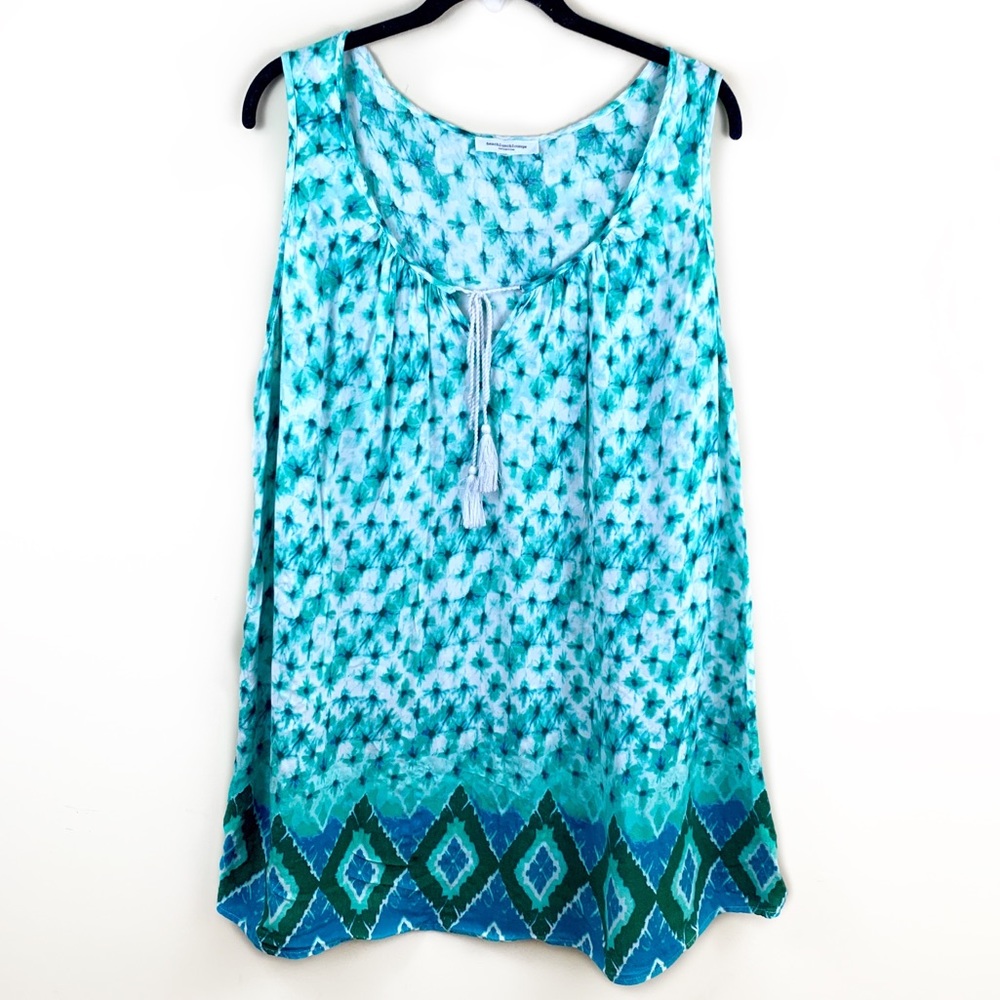 Anthropologie beachlunchlounge batik tie dye tunic